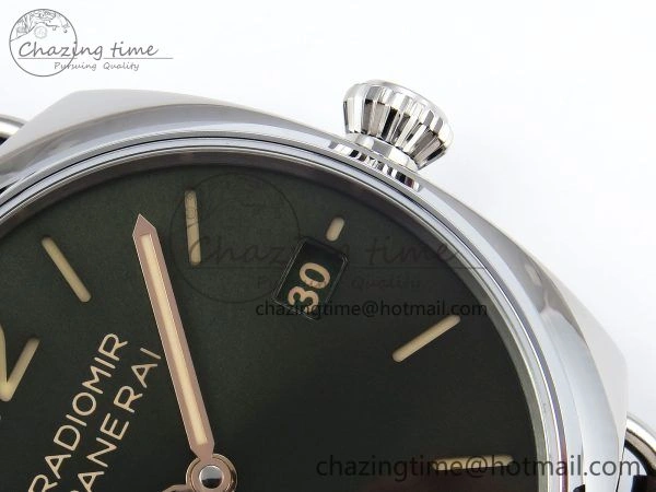 PAM1386 Radiomir 40mm VSF 1:1 Best Edition Green Dial on Brown Leather Strap P Neat 8315