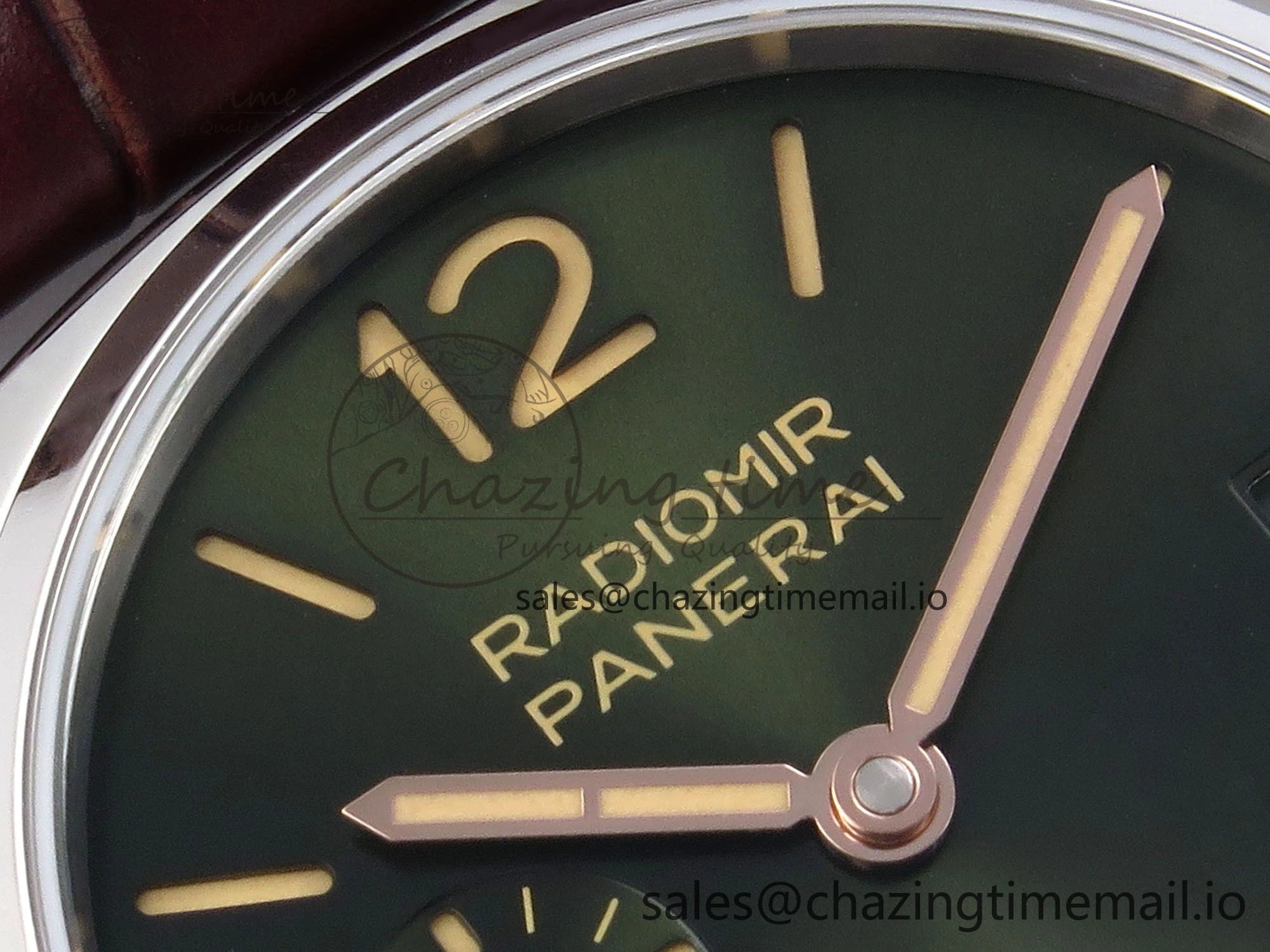 Fashionable PAM1386 Y Radiomir TTF 1:1 Best Edition Green Dial on Brown Leather Strap P 8320