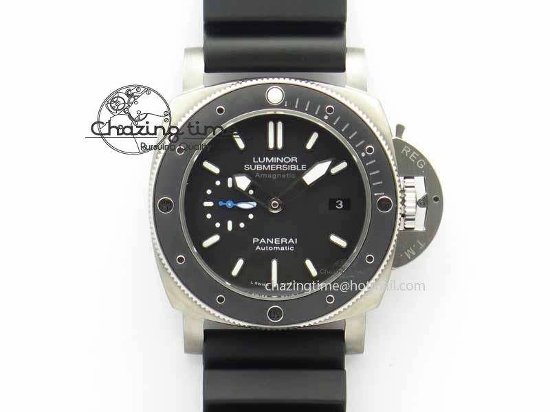 PAM1389 Titanium Lite XF Best Edition Black Dial On Black Rubber Strap P. Durable 8451