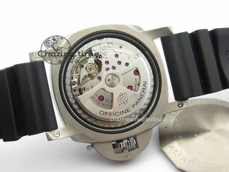 UrbanChic PAM1389 Titanium XF Best Edition Black Ceramic Bezel Black Dial On Black Rubber Strap P. 8454