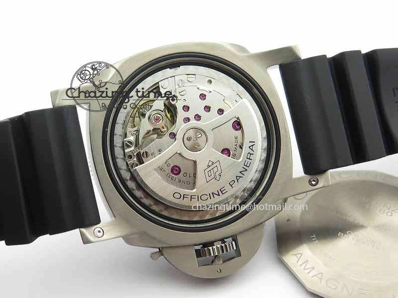 UrbanChic PAM1389 Titanium XF Best Edition Black Ceramic Bezel Black Dial On Black Rubber Strap P. 8454
