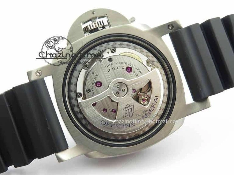 UrbanChic PAM1389 Titanium XF Best Edition Black Ceramic Bezel Black Dial On Black Rubber Strap P. 8454