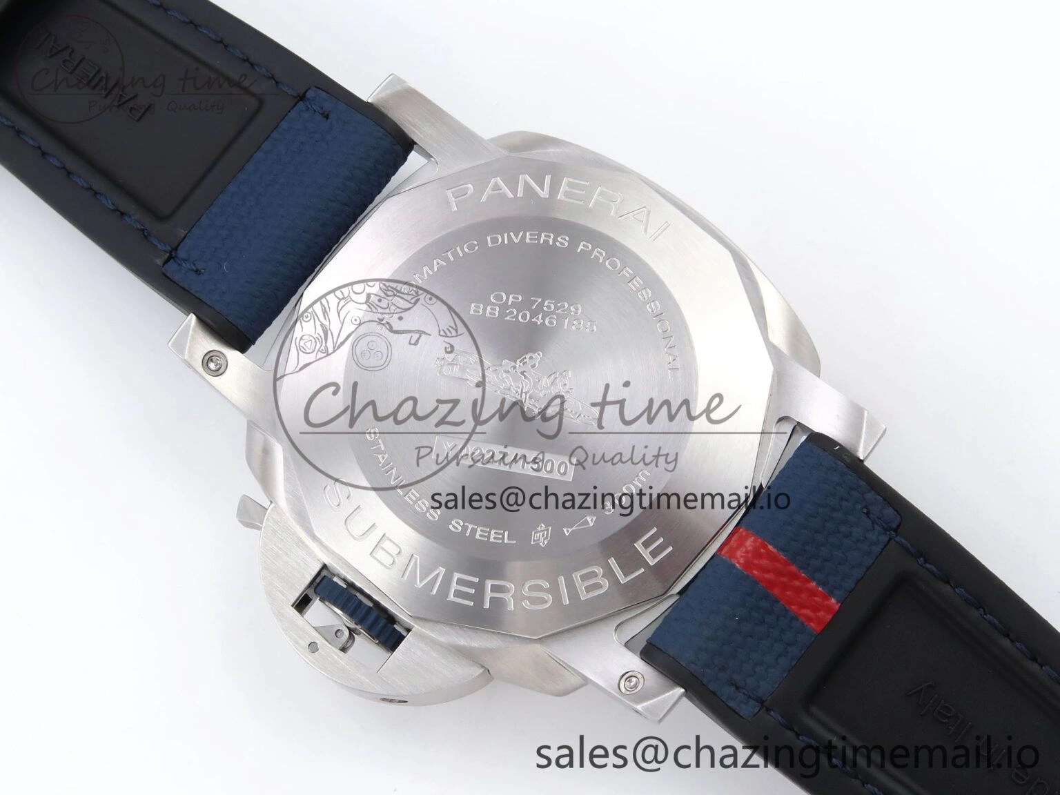 Trendsetting PAM1391 Luna Rossa Submersible VSF 1:1 Best Edition on Blue Fabric Strap P 8304