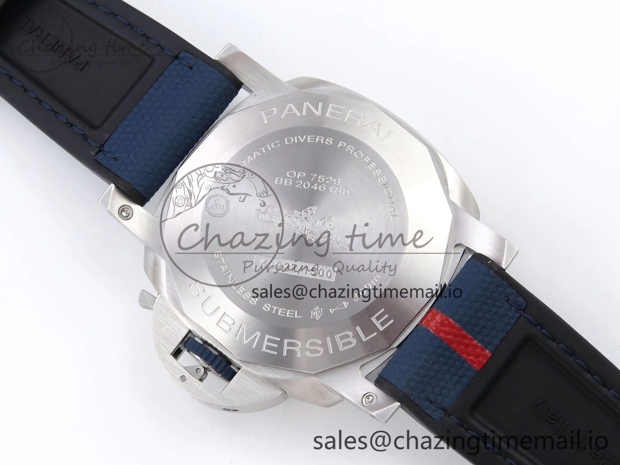 Trendsetting PAM1391 Luna Rossa Submersible VSF 1:1 Best Edition on Blue Fabric Strap P 8304