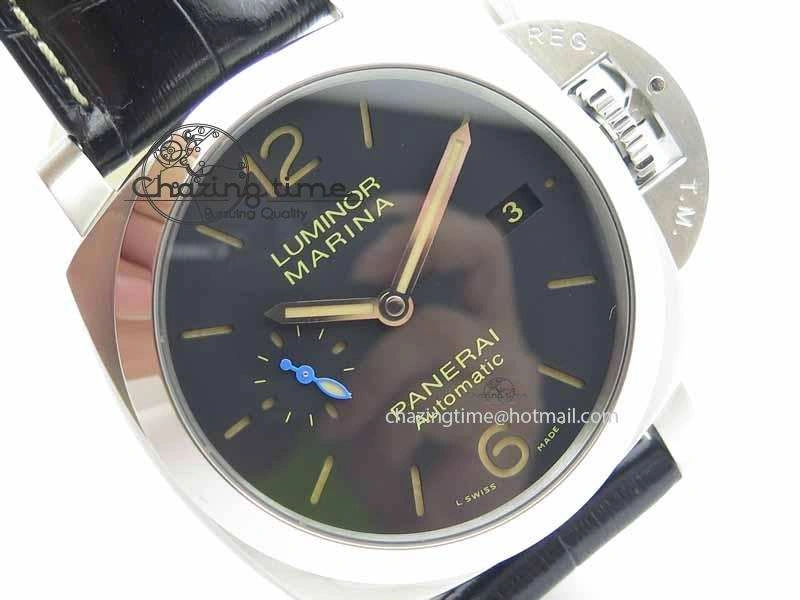 Contemporary PAM1392 S ZF 1:1 Best Edition Black Dial On Black Leather Strap P 8456