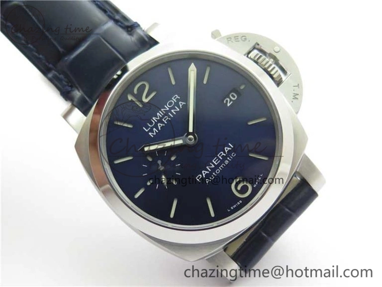 PAM1393 VSF 1:1 Best Edition Blue Dial on Leather Strap P.9010 Clone ModernLook 8377