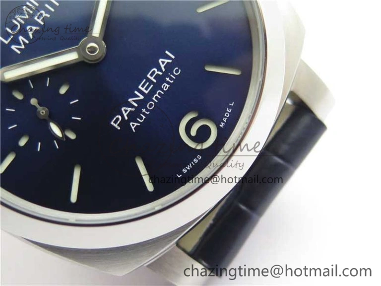 PAM1393 VSF 1:1 Best Edition Blue Dial on Leather Strap P.9010 Clone ModernLook 8377