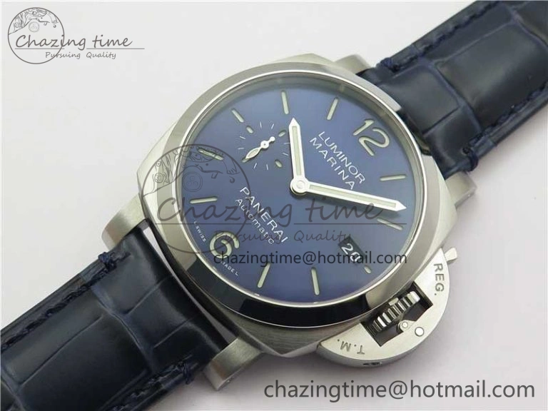 PAM1393 VSF 1:1 Best Edition Blue Dial on Leather Strap P.9010 Clone ModernLook 8377
