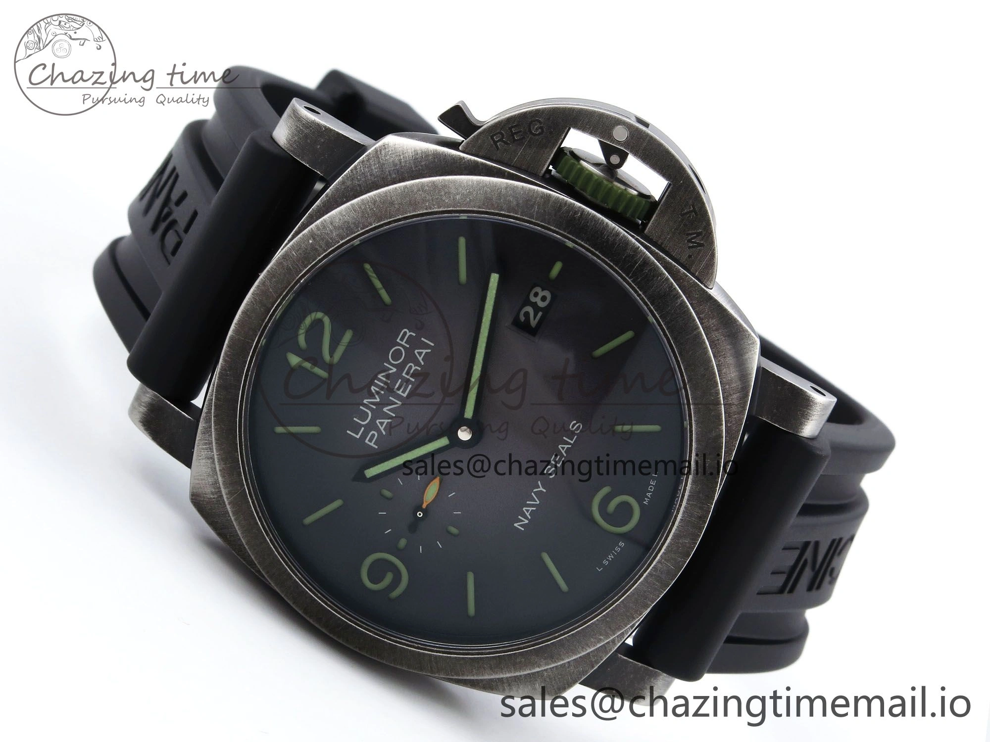 MoistureWicking PAM1412 Navy SEALs VSF 1:1 Best Edition Iron Gray Dial on Rubber Strap P.9010 Clone 8307