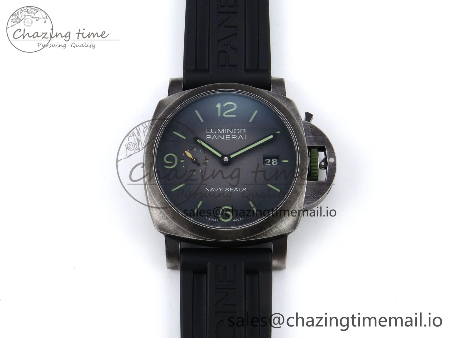 MoistureWicking PAM1412 Navy SEALs VSF 1:1 Best Edition Iron Gray Dial on Rubber Strap P.9010 Clone 8307