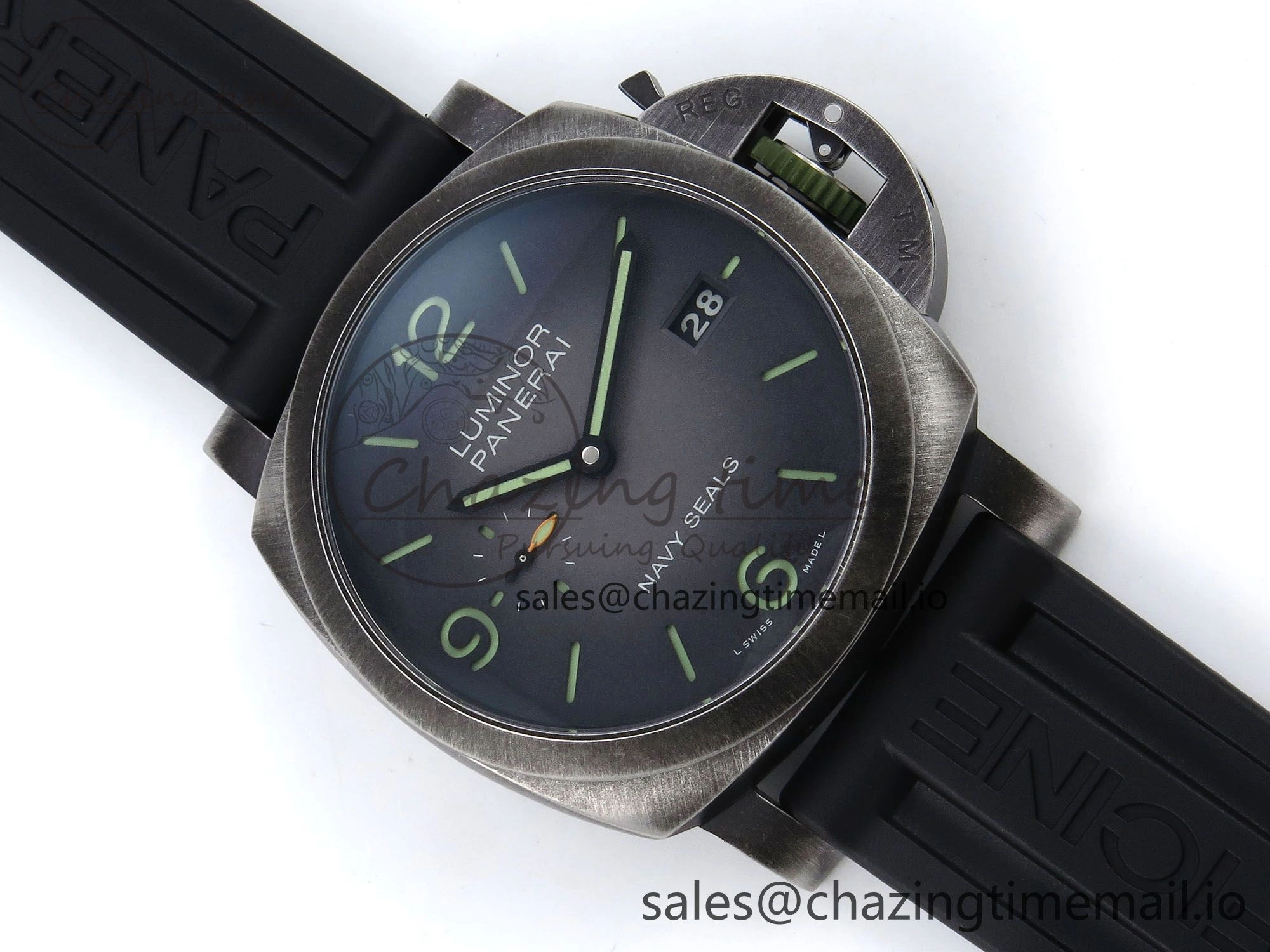 MoistureWicking PAM1412 Navy SEALs VSF 1:1 Best Edition Iron Gray Dial on Rubber Strap P.9010 Clone 8307