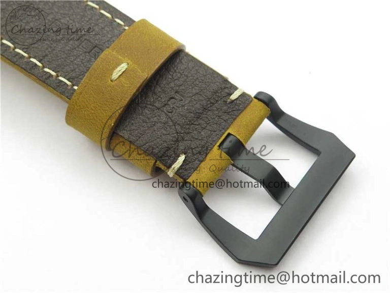 OdorResistant PAM1441 U VSF 1:1 Best Edition Black Dial on Brown Asso Strap P.9011 Super Clone 8387