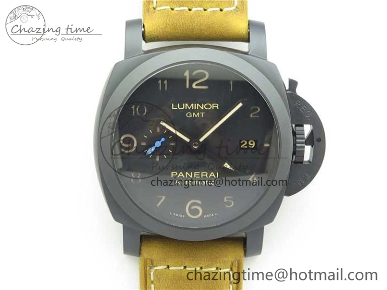 OdorResistant PAM1441 U VSF 1:1 Best Edition Black Dial on Brown Asso Strap P.9011 Super Clone 8387
