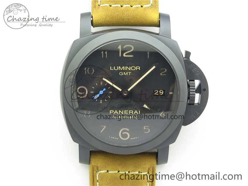 OdorResistant PAM1441 U VSF 1:1 Best Edition Black Dial on Brown Asso Strap P.9011 Super Clone 8387