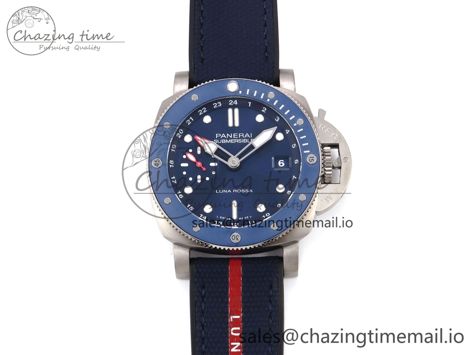 AllSeason PAM1507 Luna Rossa Submersible VSF 1:1 Best Edition on Blue Fabric Strap P 8301