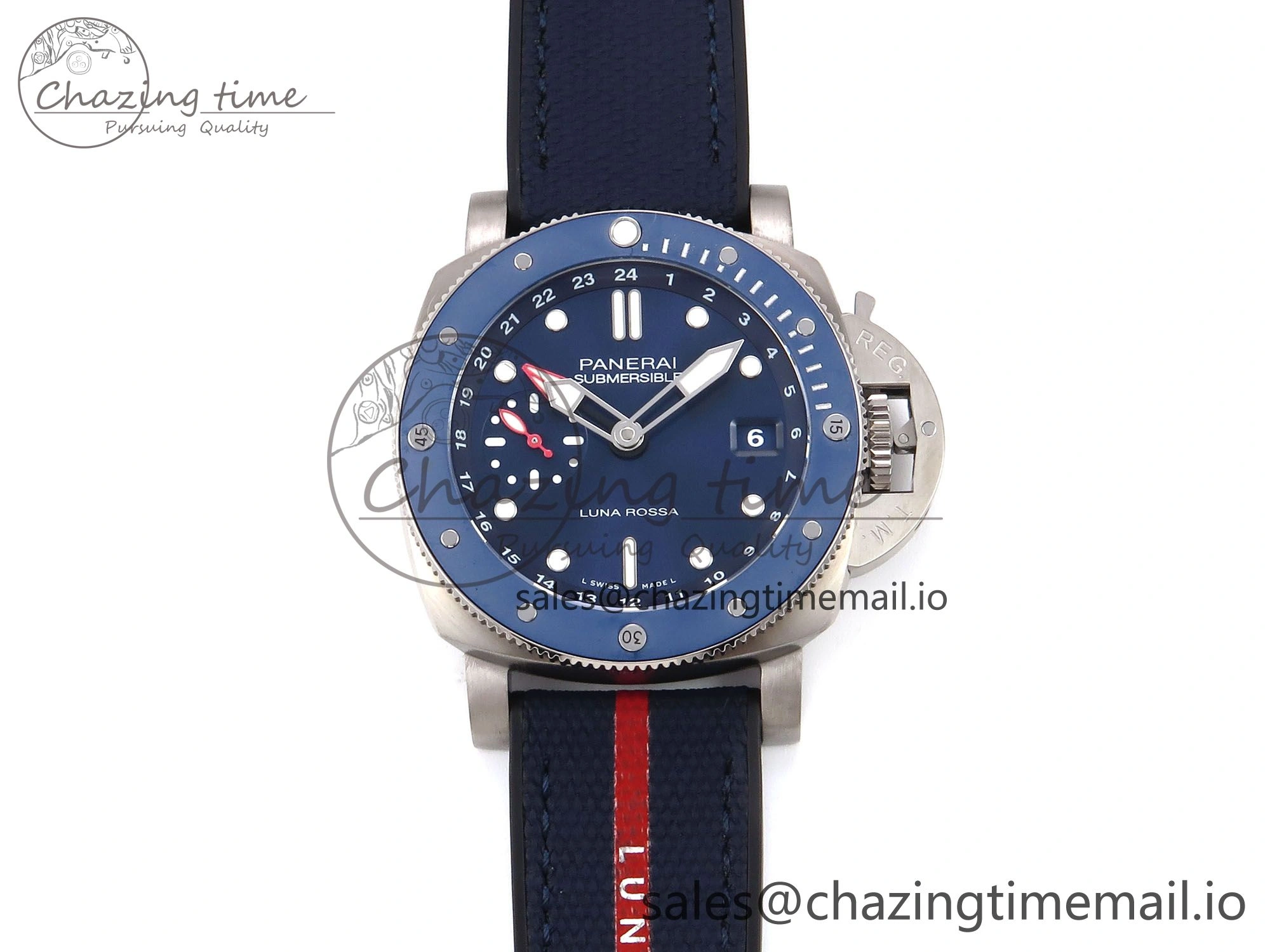 AllSeason PAM1507 Luna Rossa Submersible VSF 1:1 Best Edition on Blue Fabric Strap P 8301