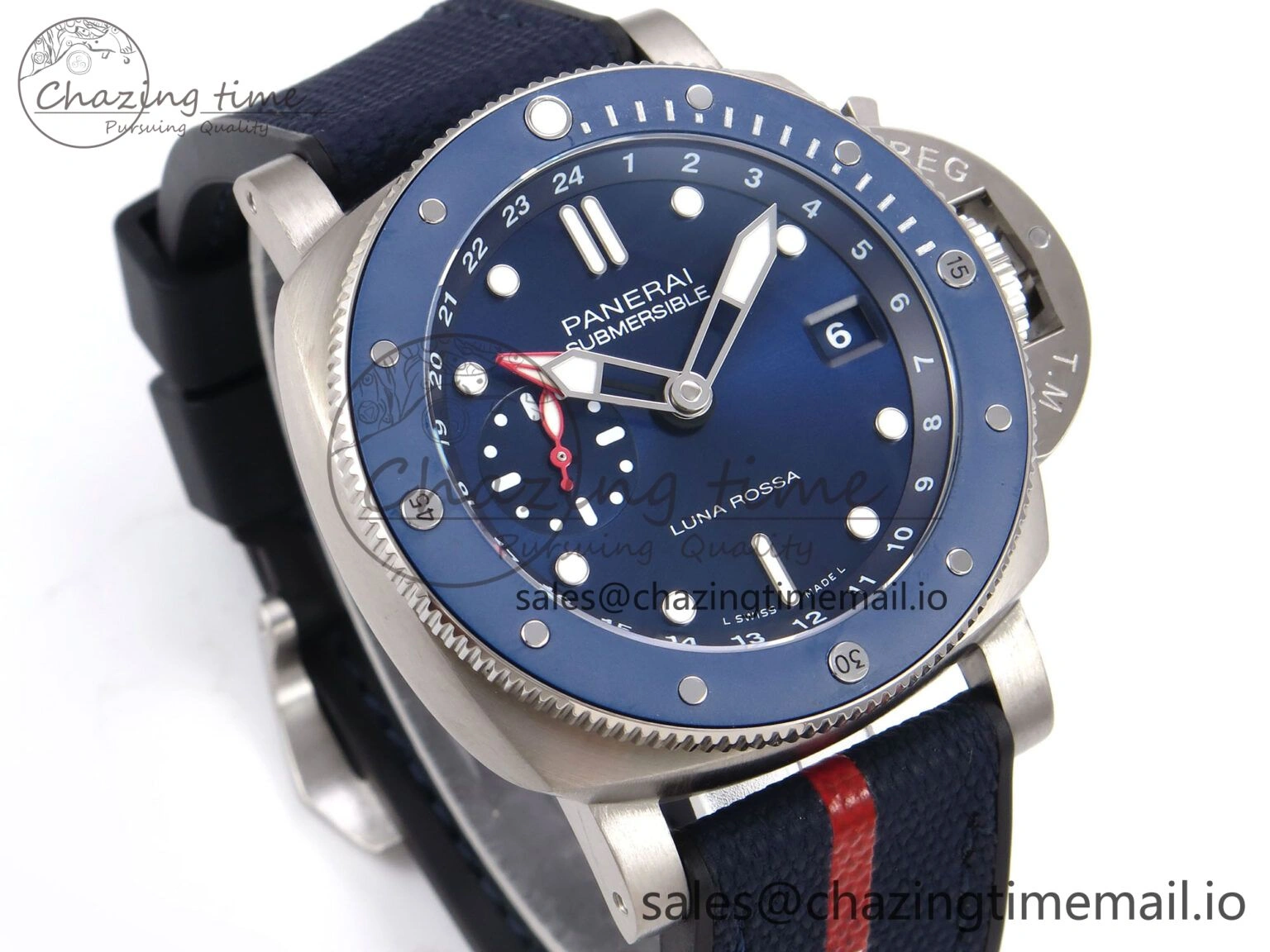 AllSeason PAM1507 Luna Rossa Submersible VSF 1:1 Best Edition on Blue Fabric Strap P 8301