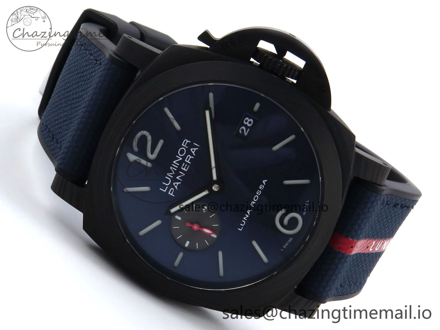 PAM1529 Luna Rossa Carbotech VSF 1:1 Best Edition on Blue Fabric Strap P.9010 Clone FreshLook 8310
