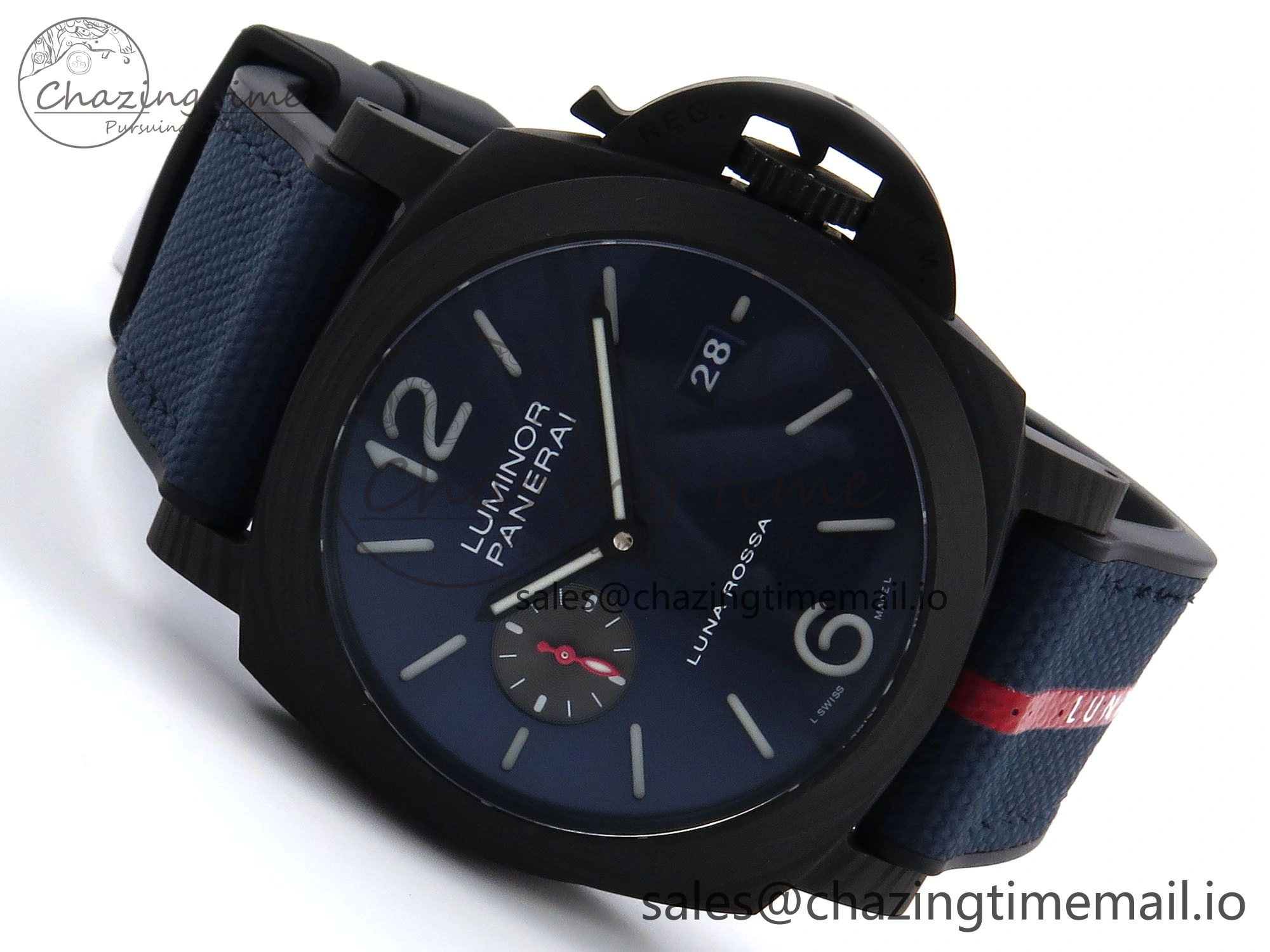 PAM1529 Luna Rossa Carbotech VSF 1:1 Best Edition on Blue Fabric Strap P.9010 Clone FreshLook 8310