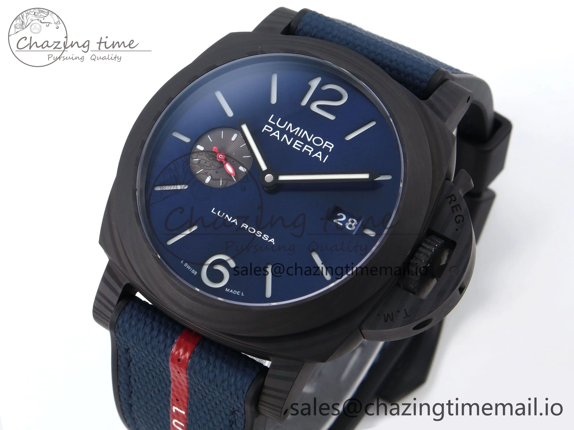 PAM1529 Luna Rossa Carbotech VSF 1:1 Best Edition on Blue Fabric Strap P.9010 Clone FreshLook 8310