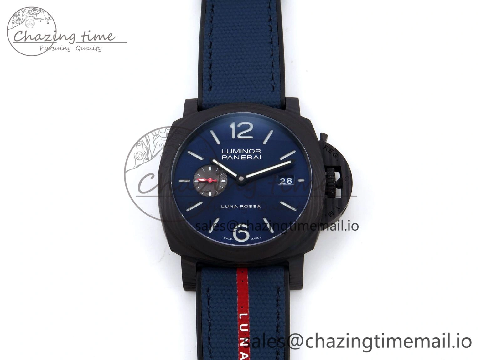 PAM1529 Luna Rossa Carbotech VSF 1:1 Best Edition on Blue Fabric Strap P.9010 Clone FreshLook 8310