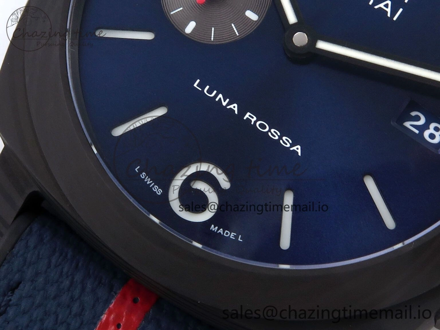 PAM1529 Luna Rossa Carbotech VSF 1:1 Best Edition on Blue Fabric Strap P.9010 Clone FreshLook 8310