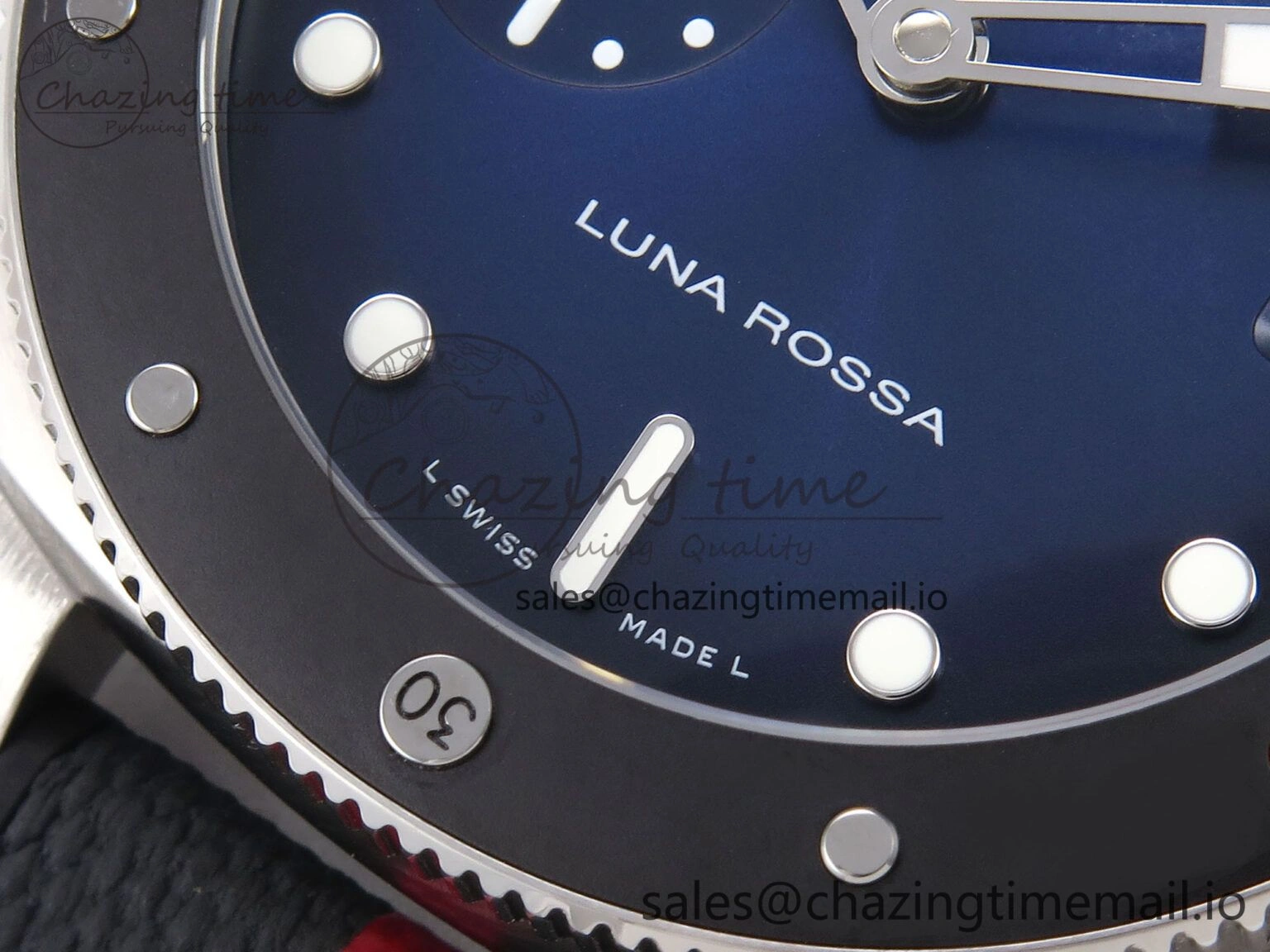 Upgraded PAM1565 Luna Rossa Submersible VSF 1:1 Best Edition on Gray Fabric Strap P 8302