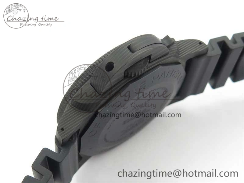 Sophisticated PAM1616 Carbotech 47mm VSF Best Edition Black Dial Blue Markers on Rubber Strap P.9010 Clone 8425