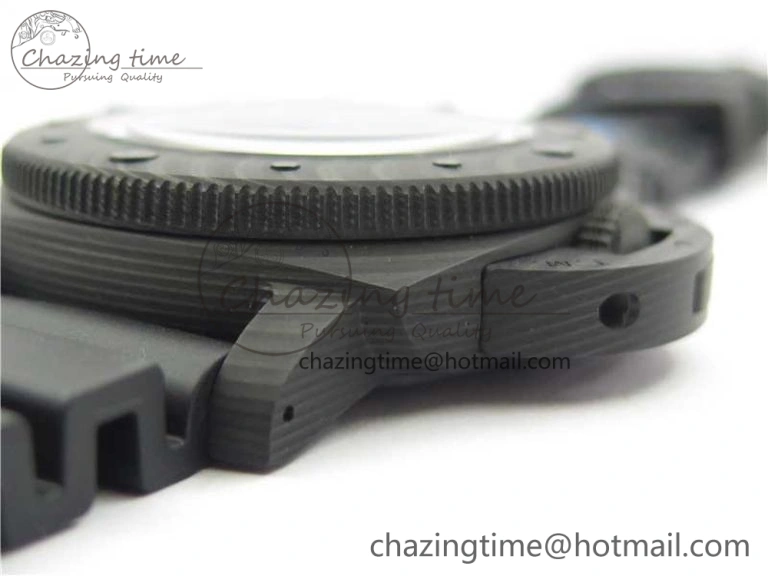 Sophisticated PAM1616 Carbotech 47mm VSF Best Edition Black Dial Blue Markers on Rubber Strap P.9010 Clone 8425
