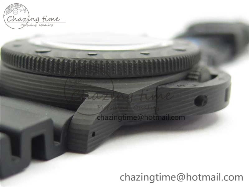 Sophisticated PAM1616 Carbotech 47mm VSF Best Edition Black Dial Blue Markers on Rubber Strap P.9010 Clone 8425