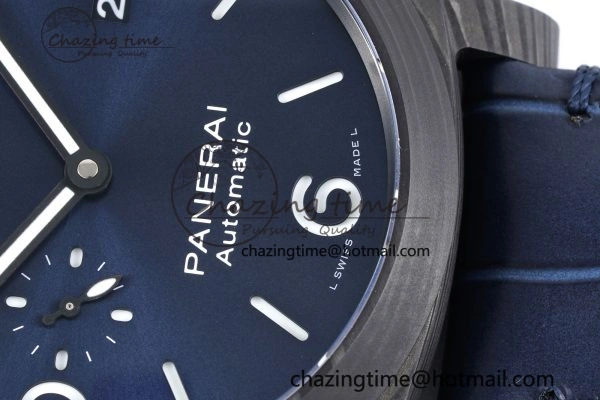 Resilient PAM1664 Carbotech VSF 1:1 Best Edition on Blue Leather Strap P.9010 Clone 8350