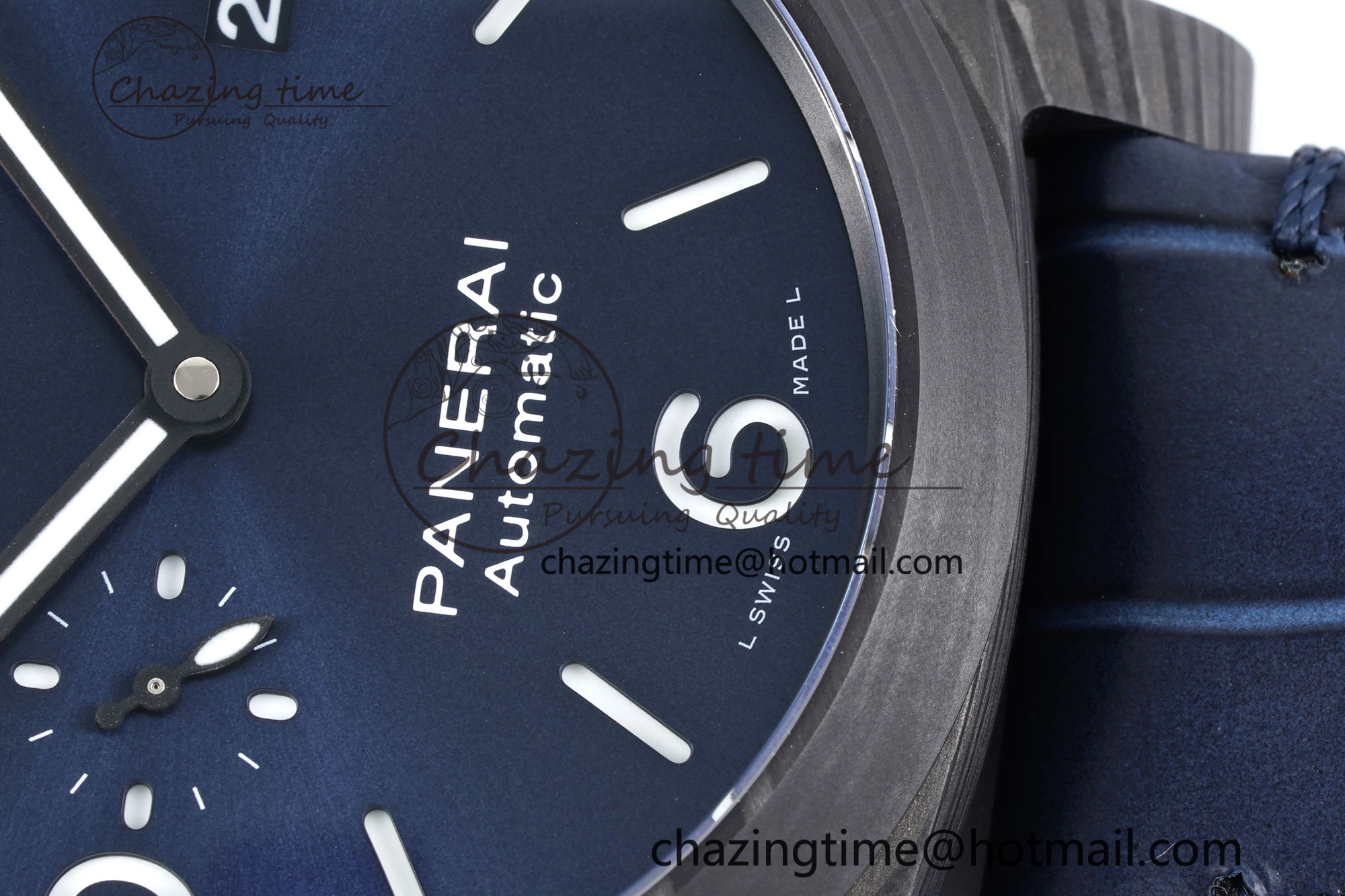 Resilient PAM1664 Carbotech VSF 1:1 Best Edition on Blue Leather Strap P.9010 Clone 8350
