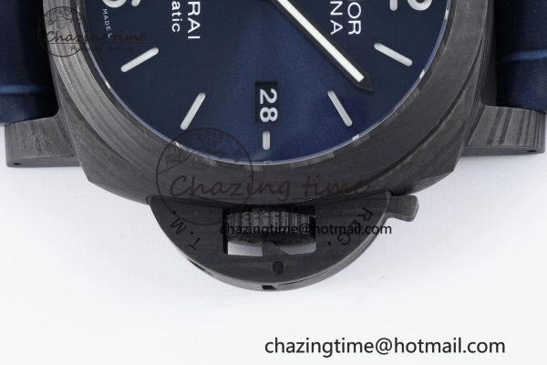 Resilient PAM1664 Carbotech VSF 1:1 Best Edition on Blue Leather Strap P.9010 Clone 8350