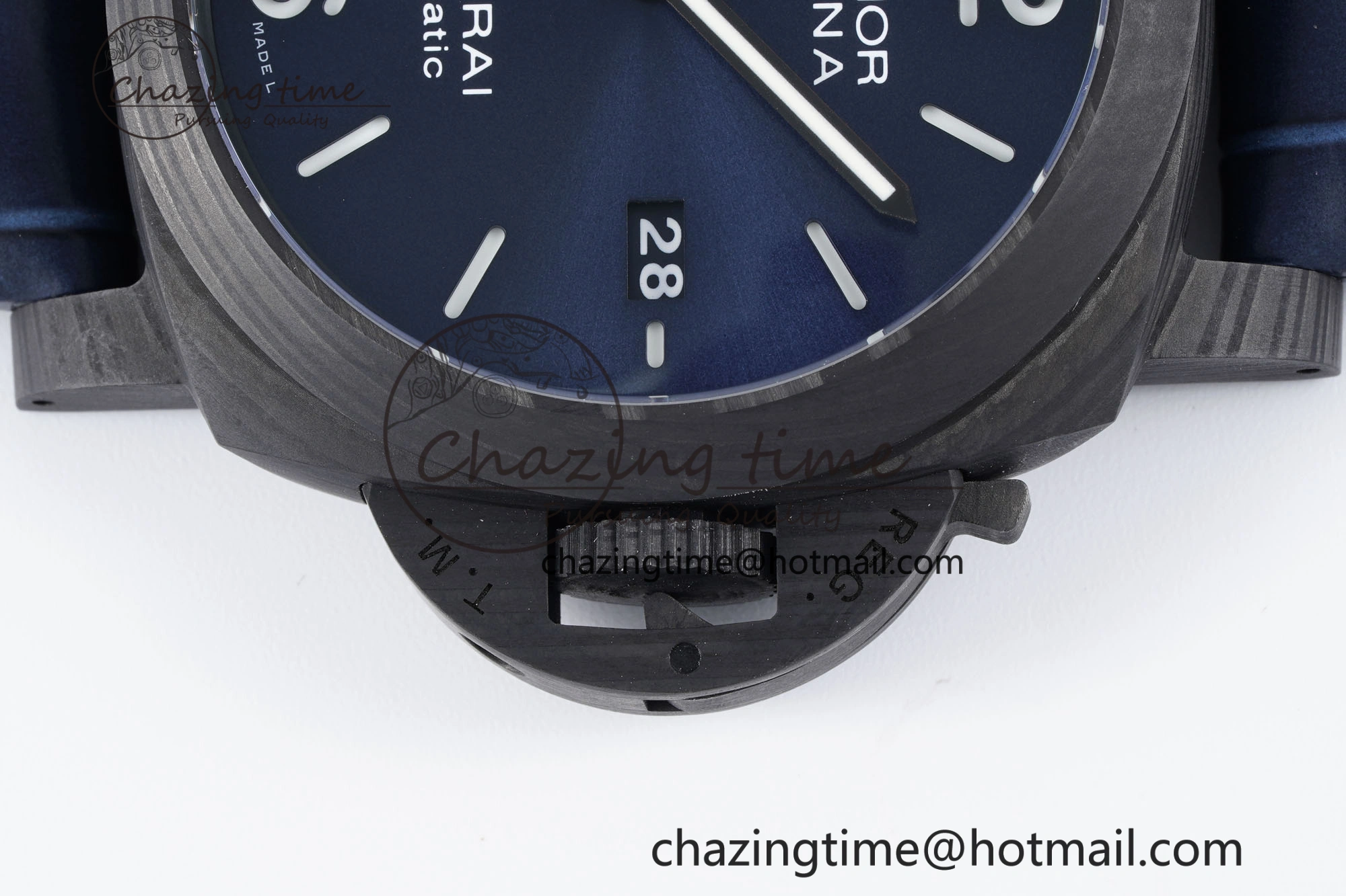 Resilient PAM1664 Carbotech VSF 1:1 Best Edition on Blue Leather Strap P.9010 Clone 8350