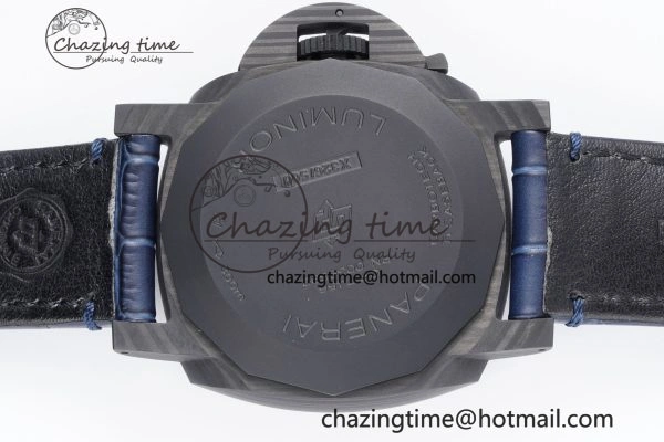 Resilient PAM1664 Carbotech VSF 1:1 Best Edition on Blue Leather Strap P.9010 Clone 8350