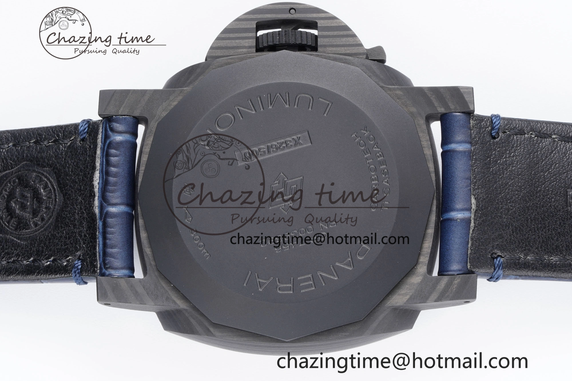 Resilient PAM1664 Carbotech VSF 1:1 Best Edition on Blue Leather Strap P.9010 Clone 8350