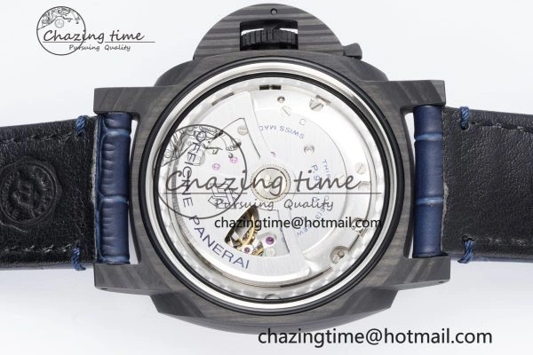 Resilient PAM1664 Carbotech VSF 1:1 Best Edition on Blue Leather Strap P.9010 Clone 8350