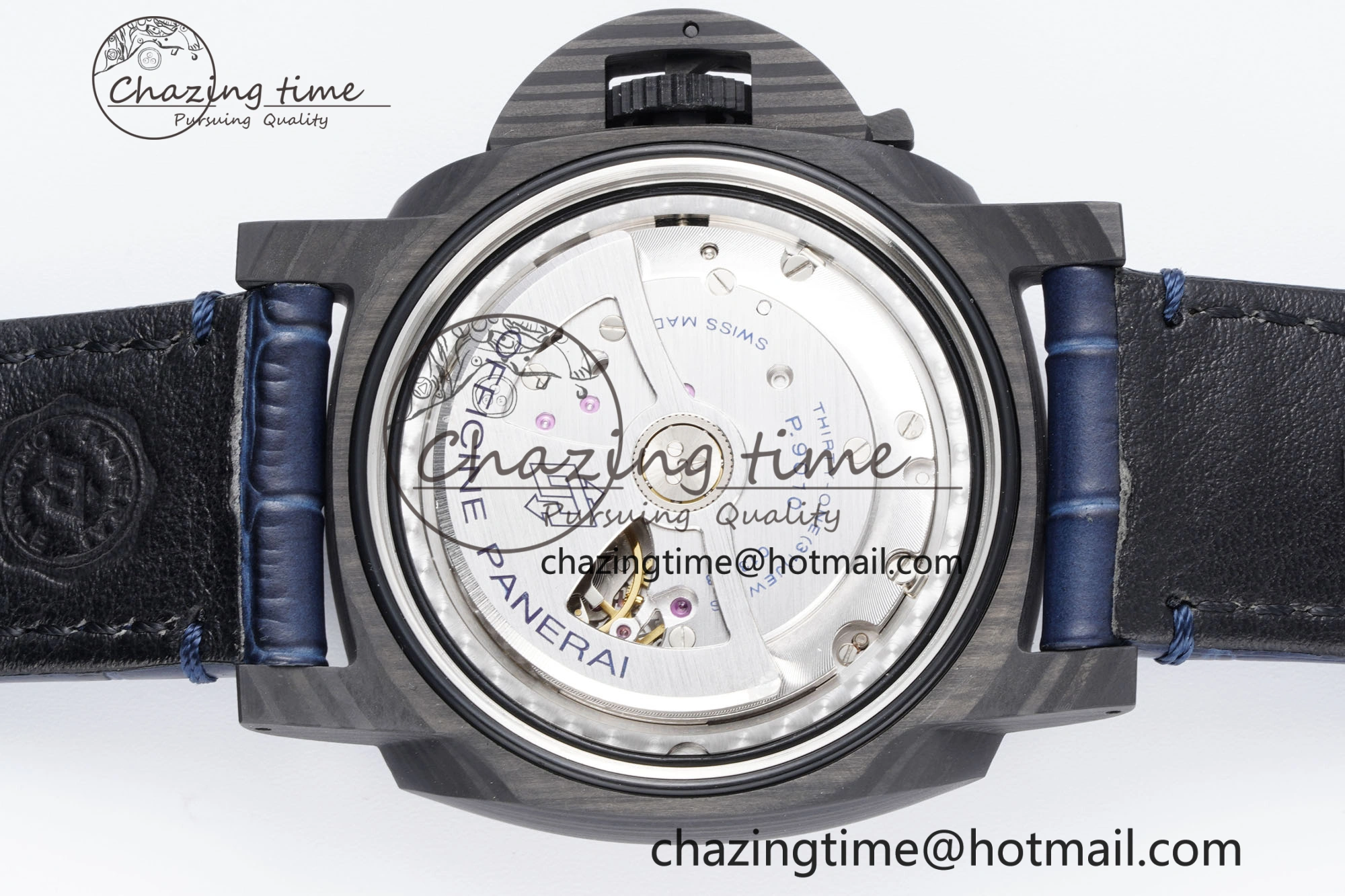 Resilient PAM1664 Carbotech VSF 1:1 Best Edition on Blue Leather Strap P.9010 Clone 8350