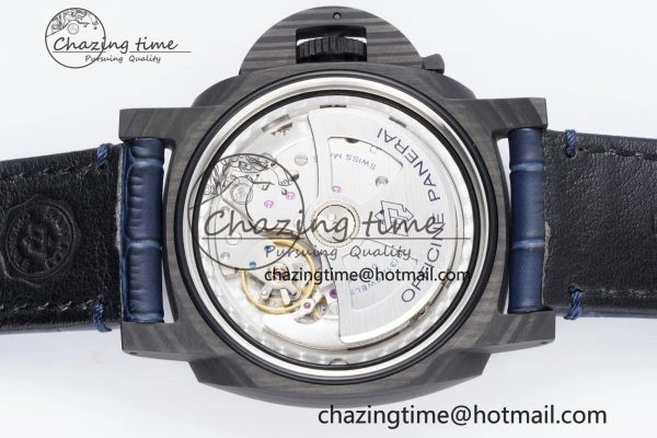 Resilient PAM1664 Carbotech VSF 1:1 Best Edition on Blue Leather Strap P.9010 Clone 8350