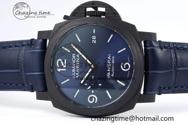 Resilient PAM1664 Carbotech VSF 1:1 Best Edition on Blue Leather Strap P.9010 Clone 8350