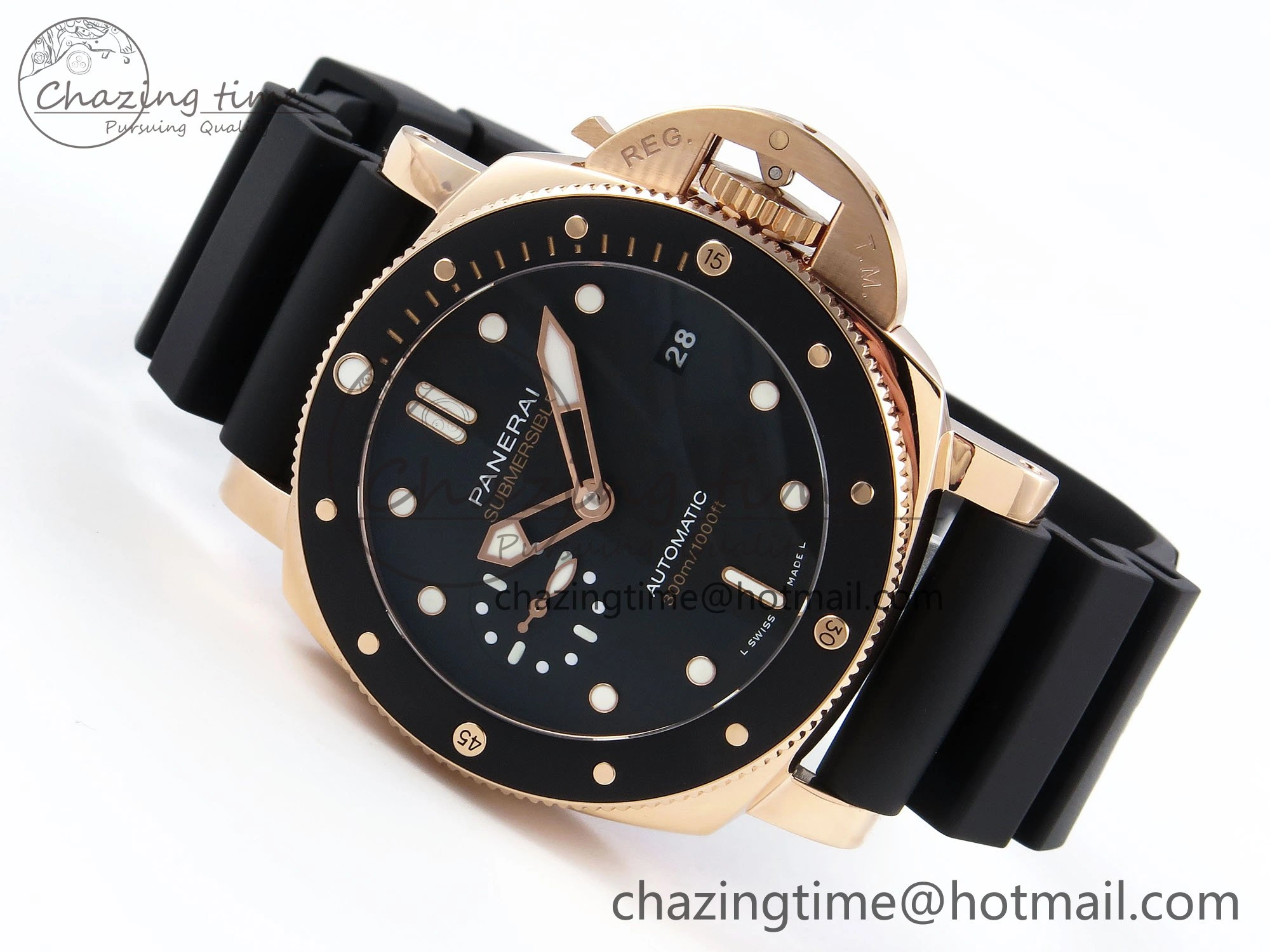 Popular PAM2164 Luminor Submersible 42mm VSF Best Edition Black Dial on Rubber Strap P900 Clone 8327