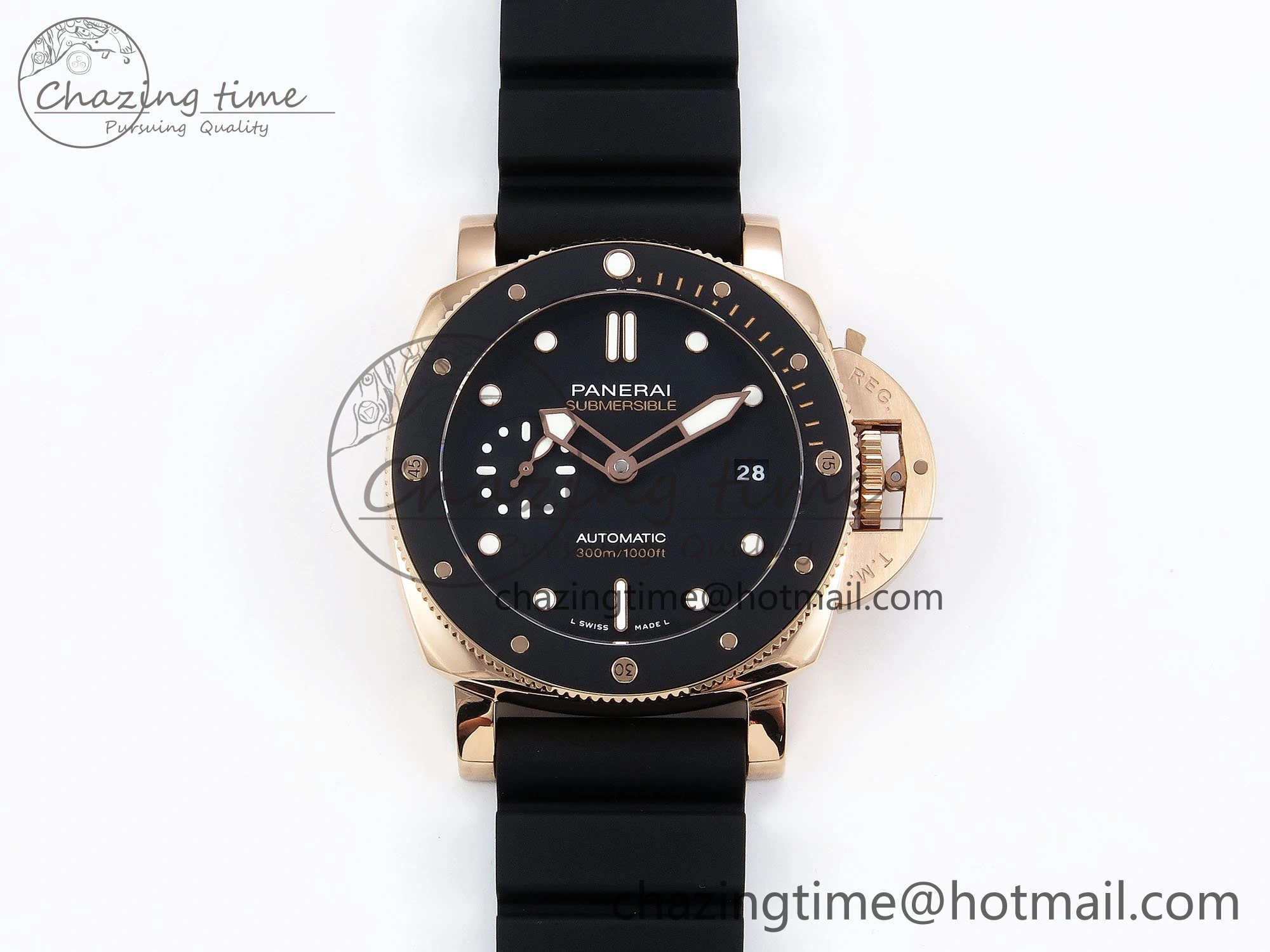 Popular PAM2164 Luminor Submersible 42mm VSF Best Edition Black Dial on Rubber Strap P900 Clone 8327