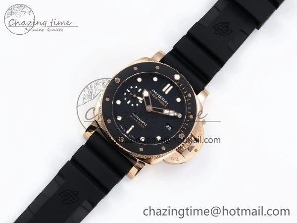 Popular PAM2164 Luminor Submersible 42mm VSF Best Edition Black Dial on Rubber Strap P900 Clone 8327