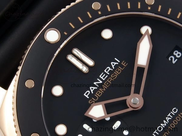 Popular PAM2164 Luminor Submersible 42mm VSF Best Edition Black Dial on Rubber Strap P900 Clone 8327