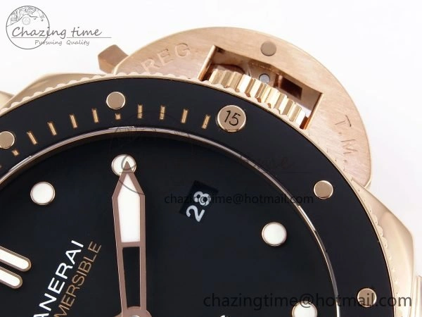 Popular PAM2164 Luminor Submersible 42mm VSF Best Edition Black Dial on Rubber Strap P900 Clone 8327