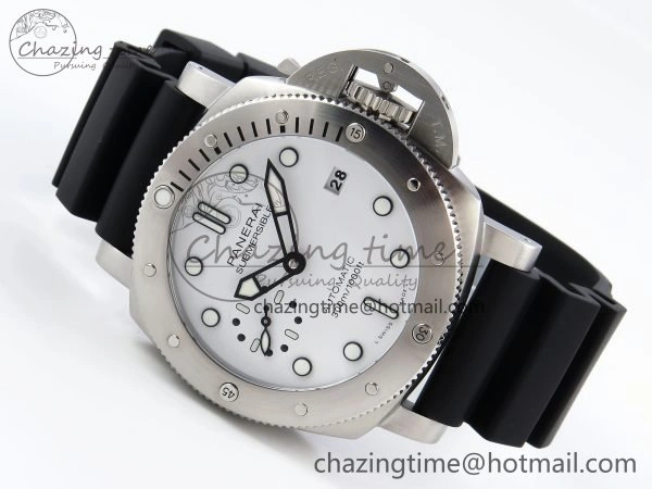 Thermal PAM2223 Luminor Submersible 42mm VSF Best Edition White Dial on Rubber Strap P900 Clone 8318