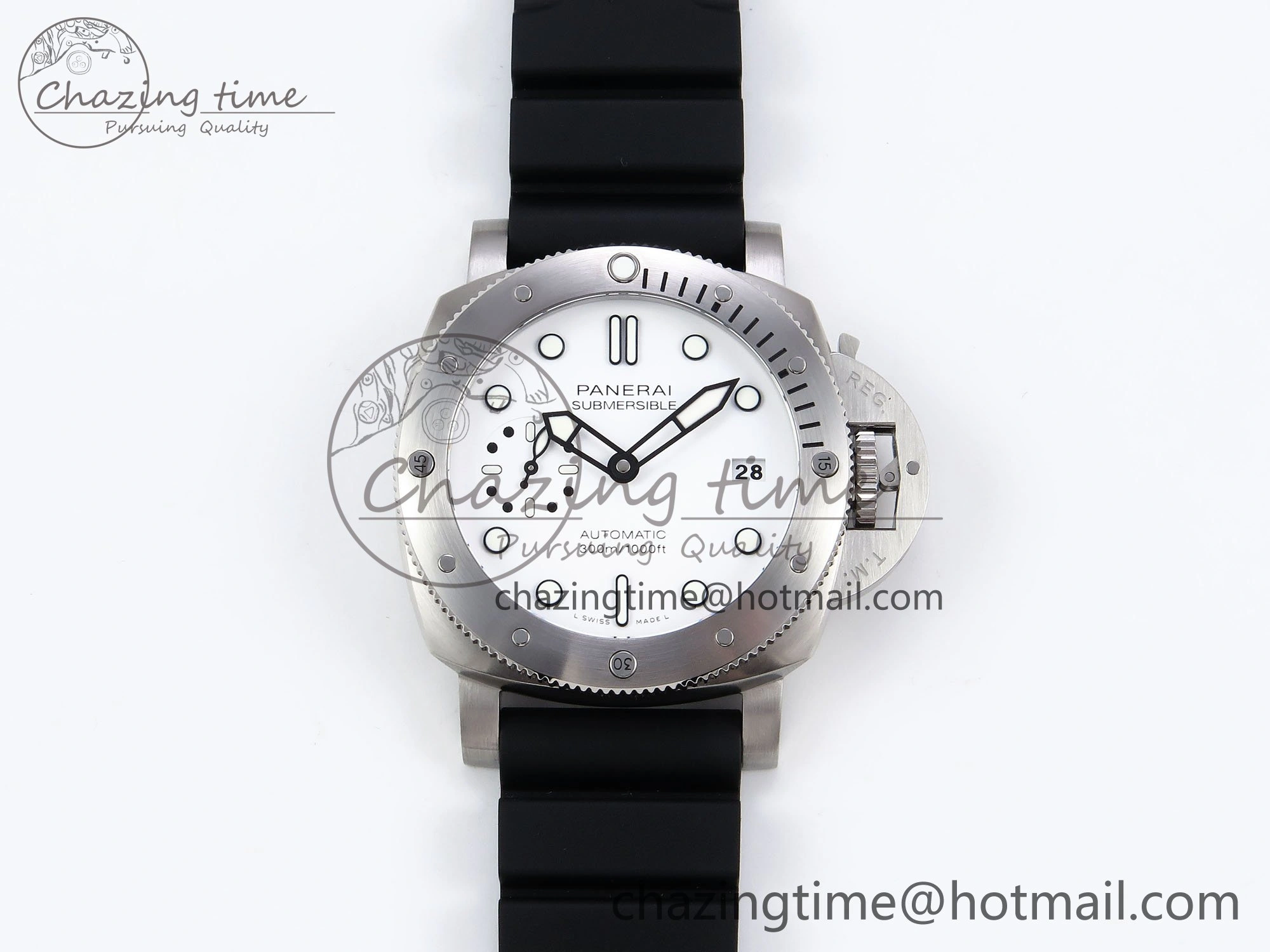 Thermal PAM2223 Luminor Submersible 42mm VSF Best Edition White Dial on Rubber Strap P900 Clone 8318