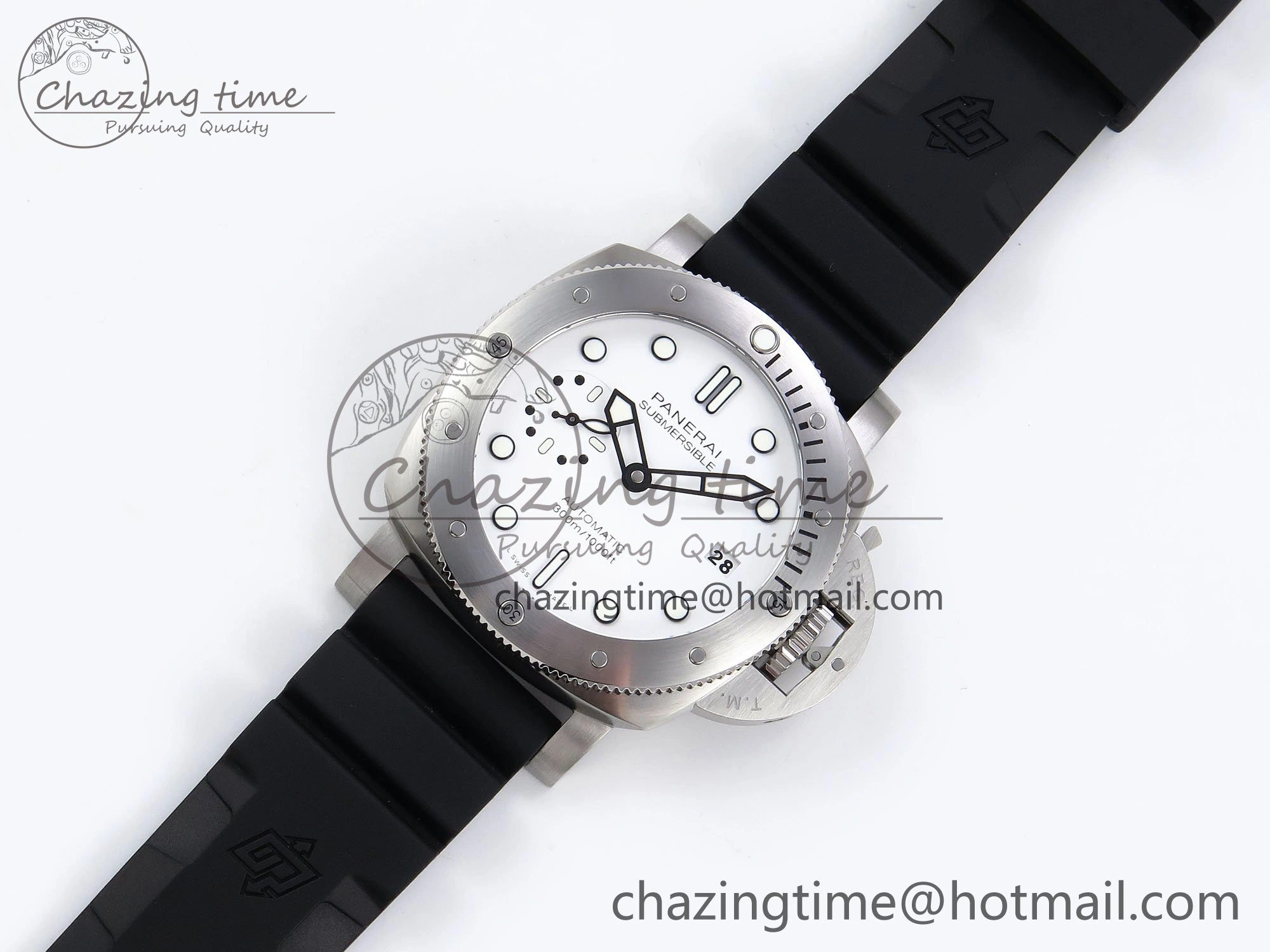 Thermal PAM2223 Luminor Submersible 42mm VSF Best Edition White Dial on Rubber Strap P900 Clone 8318