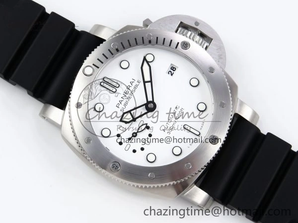 Thermal PAM2223 Luminor Submersible 42mm VSF Best Edition White Dial on Rubber Strap P900 Clone 8318