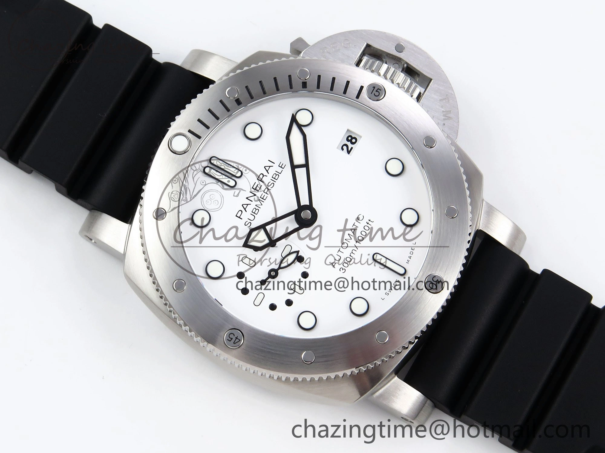 Thermal PAM2223 Luminor Submersible 42mm VSF Best Edition White Dial on Rubber Strap P900 Clone 8318